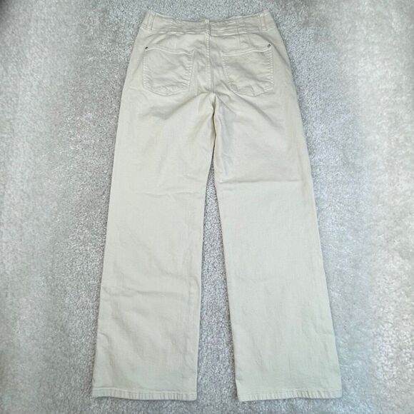 Pilcro High Rise Wide Leg Trouser Pants Ivory Cream - Picture 2 of 7